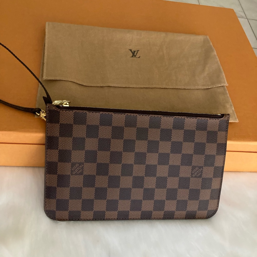 Louis Vuitton Brown Checkered Wristlet